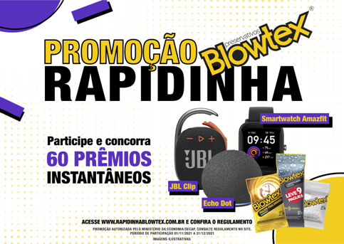 Promoção “Rapidinha Blowtex” vai sortear prêmios instantâneos