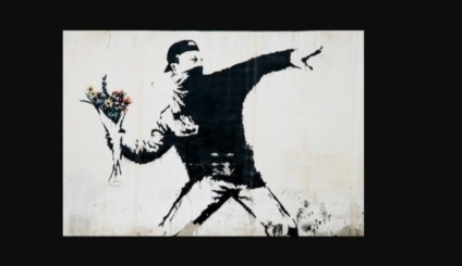Pintura de Banksy 'Love Is In The Air' será dividida em 10.000 NFTs