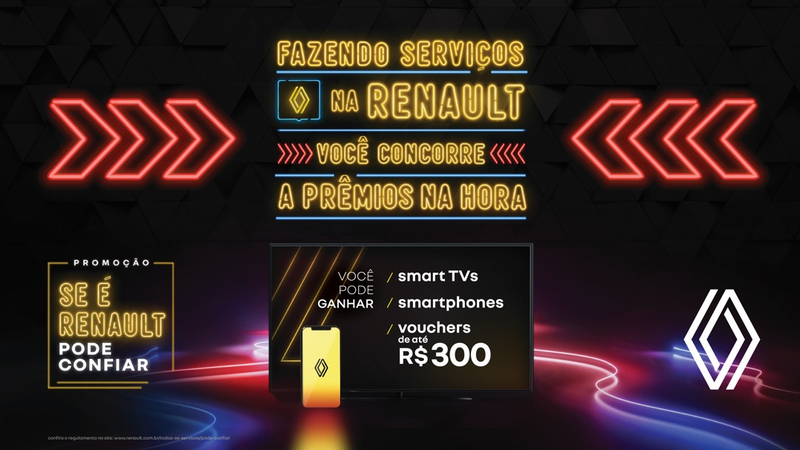 Renault sorteia vouchers e prêmios no “Se é Renault, pode confiar” 