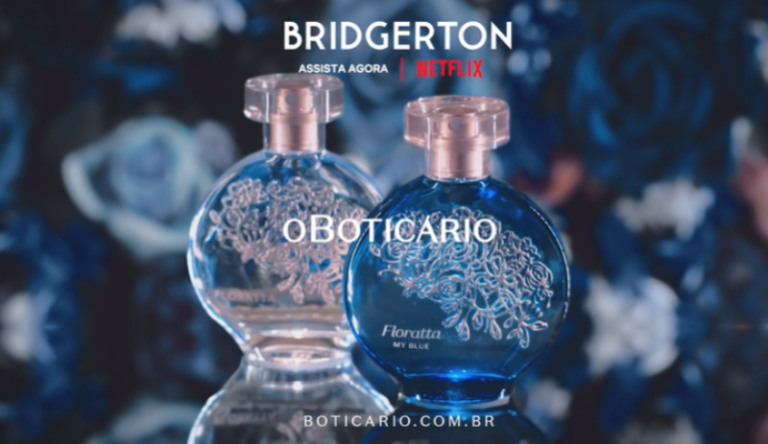 O Boticário faz collab com Bridgerton, Netflix e Shondaland em Floratta My Blue