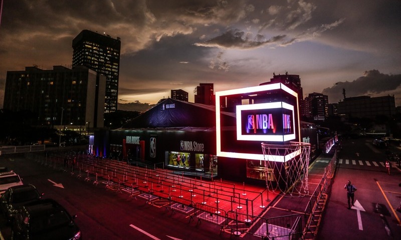 NBA House Game Day 1 – NBA House 2019, espaço temático da liga que foi aberto ao público em 30 de maio, com funcionamento até o dia 16 de junho, funcionando no estacionamento do Shopping Eldorado – Brasil – sp – São Paulo – – – www.inovafoto.com.br – id:153171