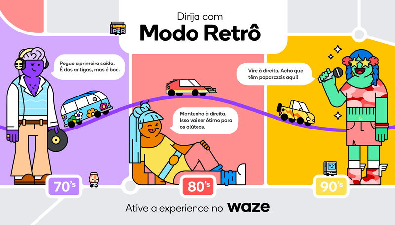 Waze cria vozes retrô dos anos 70, 80 e 90