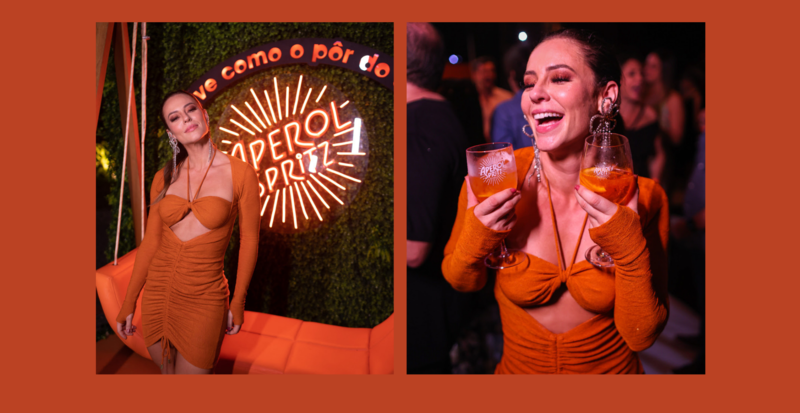 Paolla Oliveira celebrou aniversário no Aperol Spritz Sunset Bar