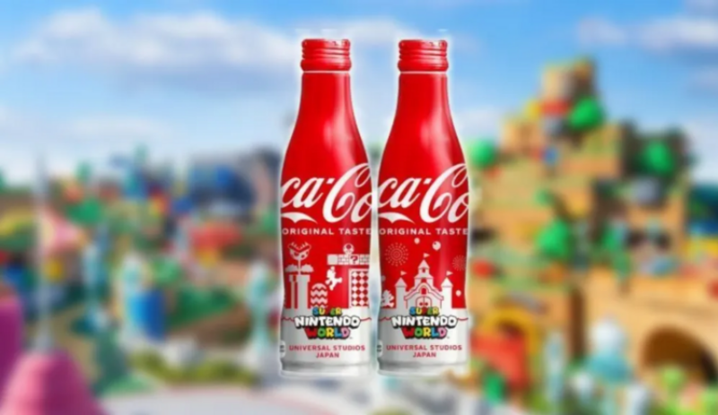 Coca-Cola lança garrafas slim do Super Nintendo World no Japão