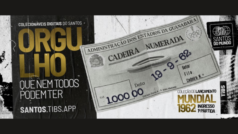 Santos lança tokens em homenagem ao título de 1962