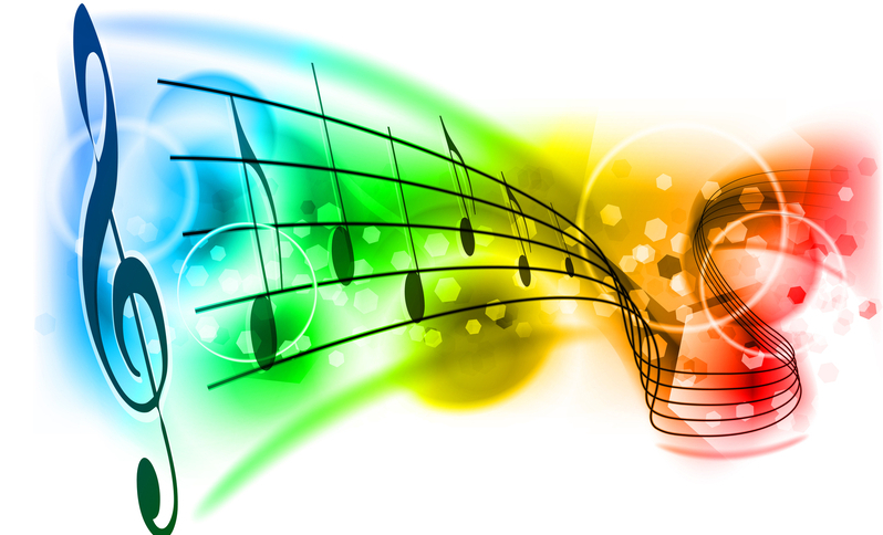 music background with color note