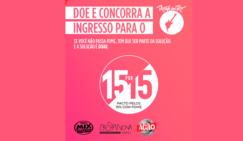 Bossa Nova Mall faz campanha especial Pacto pelos 15% com Fome