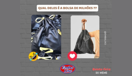 Embalixo aproveita semelhança com bolsa de R$9 mil em ação de marketing digital