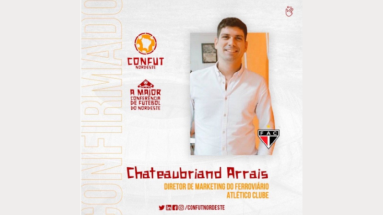 Chateaubriand Arrais realizará palestra sobre Marketing no Futebol na Confut Nordeste