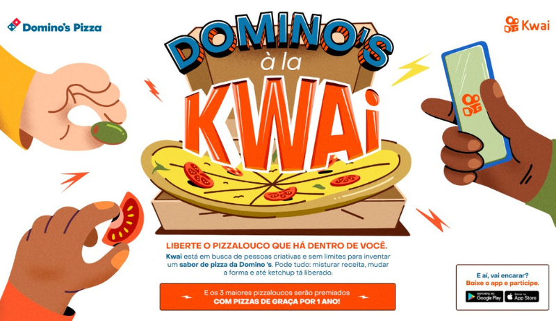 Domino's dará pizzas grátis por 1 ano às melhores receitas do Kwai