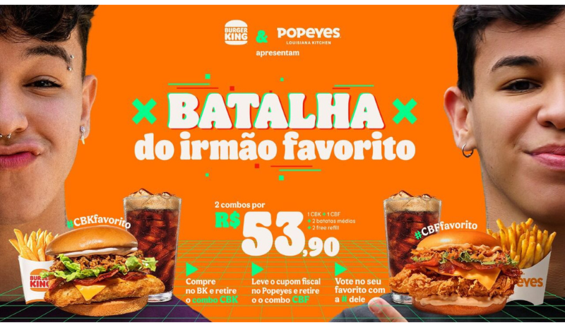 Burger King e Popeyes comemoram semana do irmão em promoção