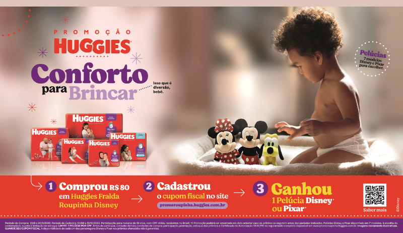 Huggies lança promoção compre e ganhe com pelucias Disney e Pixar