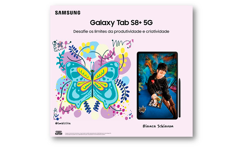 Bianca Schiavon cria arte especial para divulgar novo tablet da Samsung