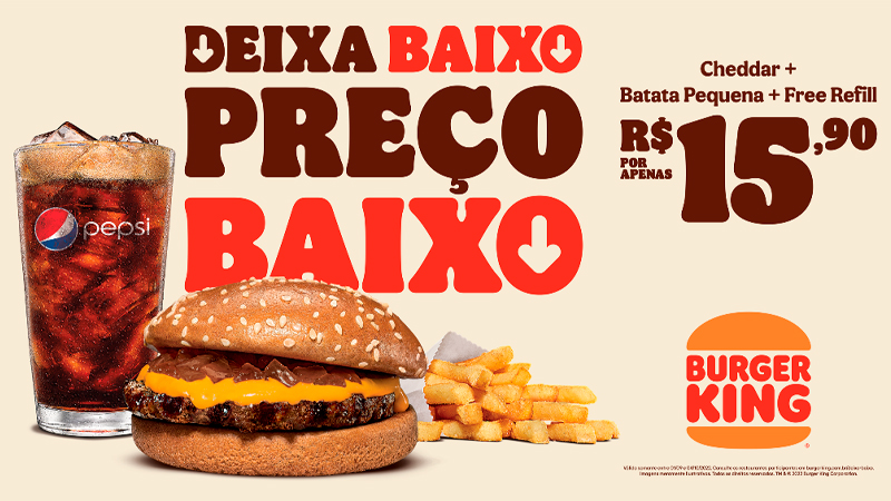 Burger King tem promoções pela metade do preço em setembro