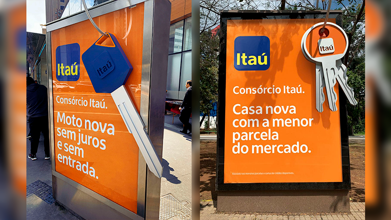 Itaú coloca chaves gigantes nas ruas de SP