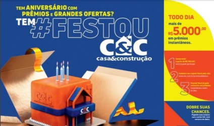 C&C dará mais de mais de 5 mil reais em prêmios diariamente
