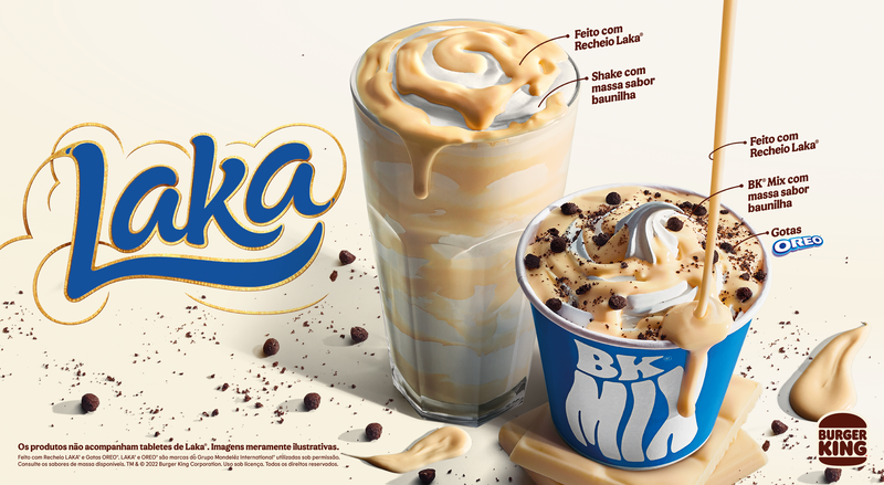 Shake Laka e BK Mix Laka Oreo são novos lançamentos do Burger King