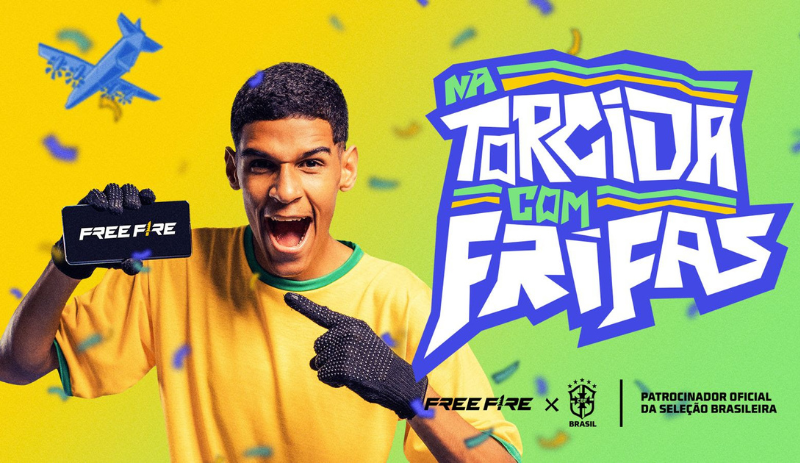 Free Fire, CBF e Luva de Pedreiro vão torcer juntos pelo Brasil