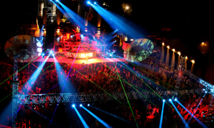 dancing people at night outdoor concert