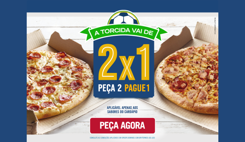 Domino's oferece descontos e duas pizzas pelo preço de uma para a Copa do Mundo