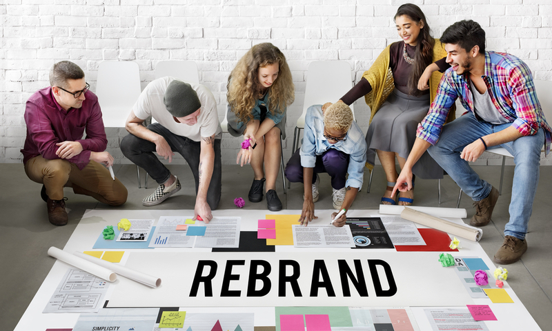 Rebrand Change Corporate Identity Marketing Concept