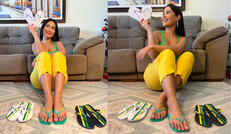 Thaynara OG revela novos modelos de sandálias da Coca-Cola Shoes para a Copa