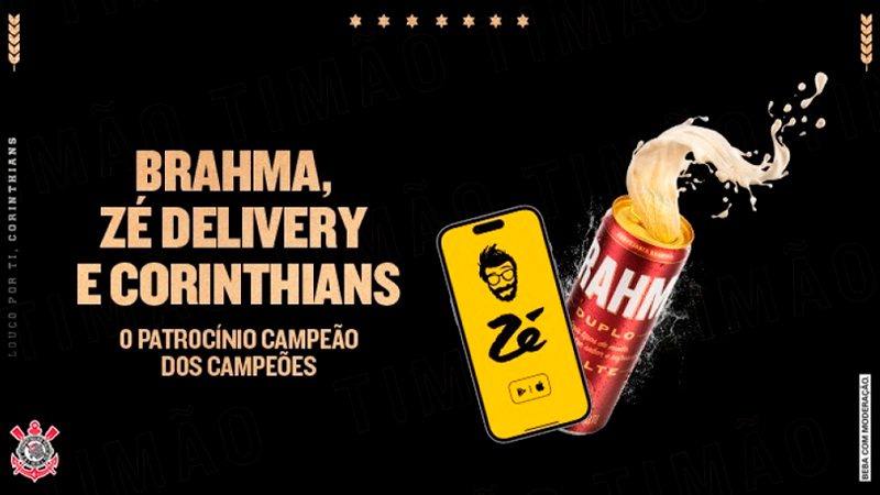 Corinthians fecha parceria com Brahma e Zé Delivery