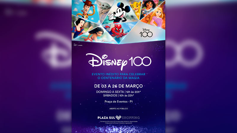 Plaza Sul Shopping recebe evento para comemorar o centenário da Disney