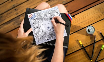 The Russian winner of the Red Bull Doodle Art – Evgenia Sevostyanova – seen in Moscow, Russia on May 30, 2017 // Pavel Sukhorukov / Red Bull Content Pool // SI201706130068 // Usage for editorial use only //
