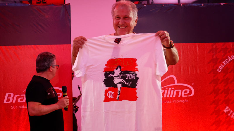 Flamengo e Braziline celebram aniversário do Zico com camisa especial