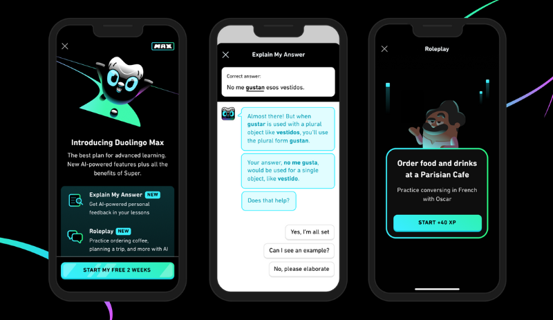 Duolingo Max une educação à inteligência artificial