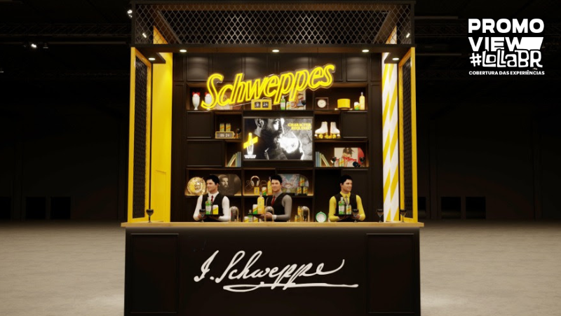 Schweppes teve espaço com elementos de diferentes épocas no Lollapalooza Brasil