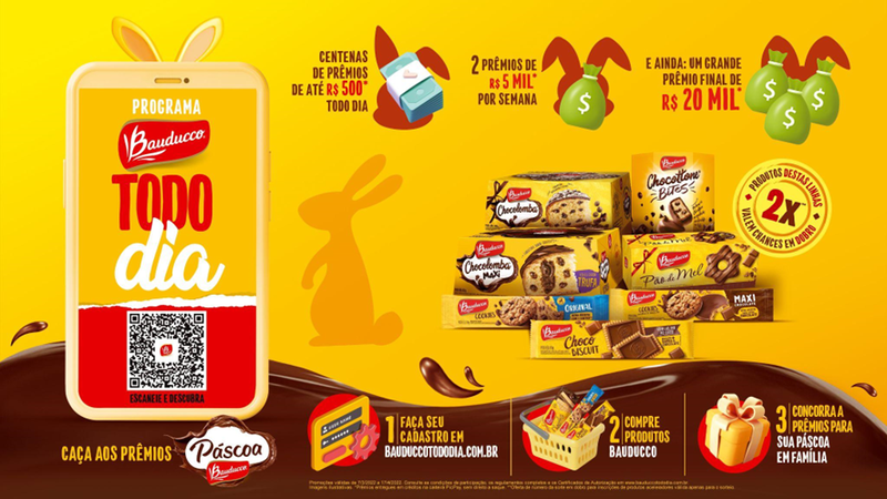 Bauducco oferece sorteio e promoção de páscoa