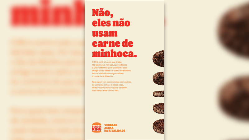 Ação do BK no Dia da Mentira fez clientes refletirem sobre os impactos das Fake News