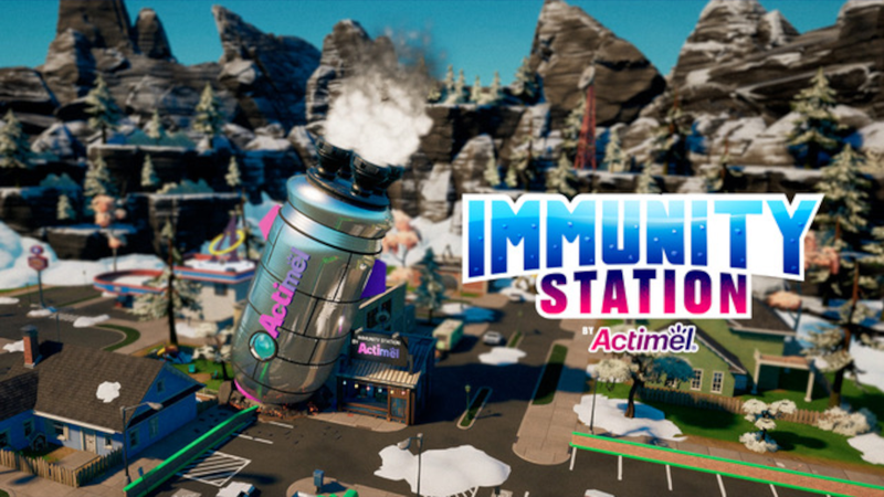 Actimel cria mapa dentro do Fortnite para publico interagir com o produto