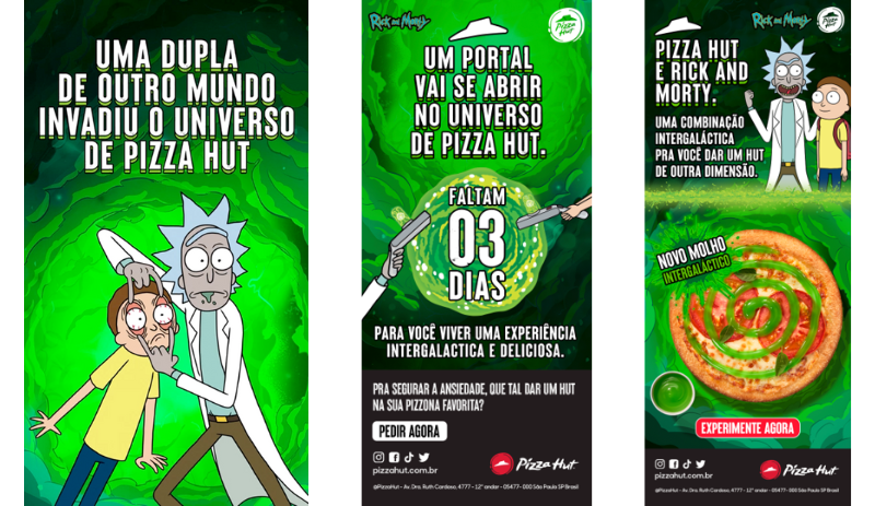 Pizza Hut usa humor de Rick & Morty em campanha da My Box