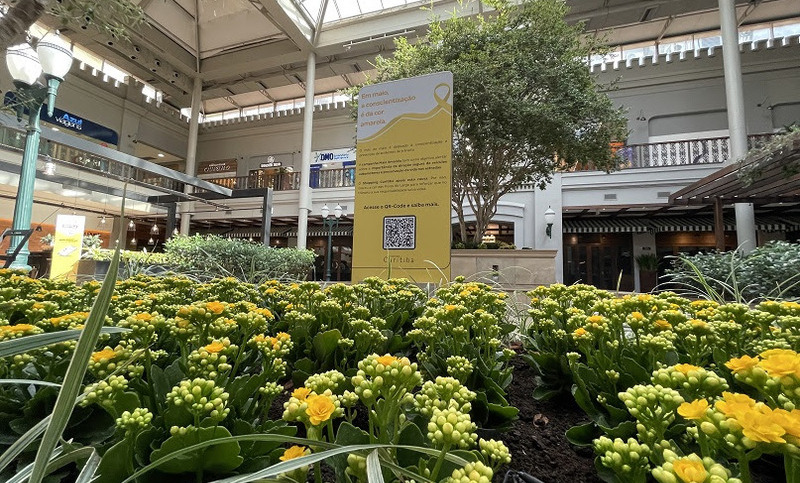 Shopping Curitiba recebe flores em ação do Maio Amarelo