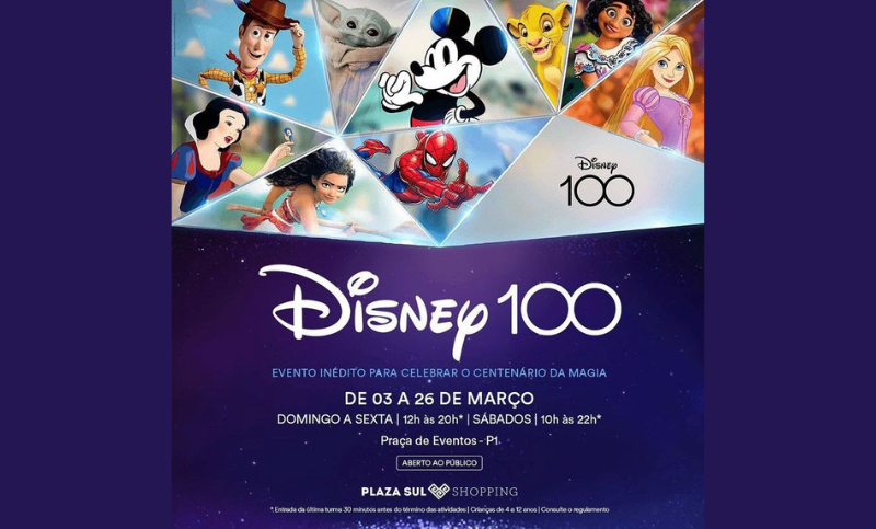 Shoppings da Aliansce Sonae + brMalls celebram 100 anos da Disney