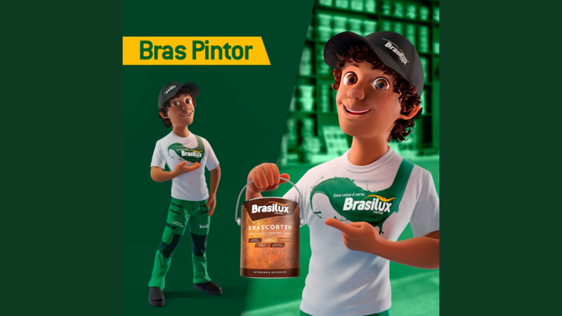 Bras Pintor é pioneiro avatar do setor de tintas da Brasilux 