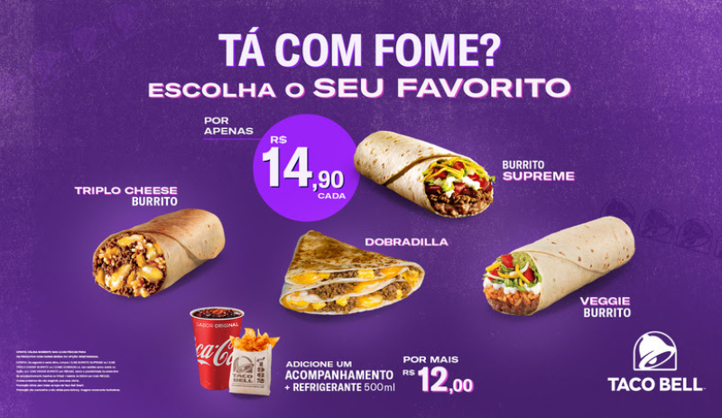 Taco Bell tem promoção de favoritos por R$ 14,90