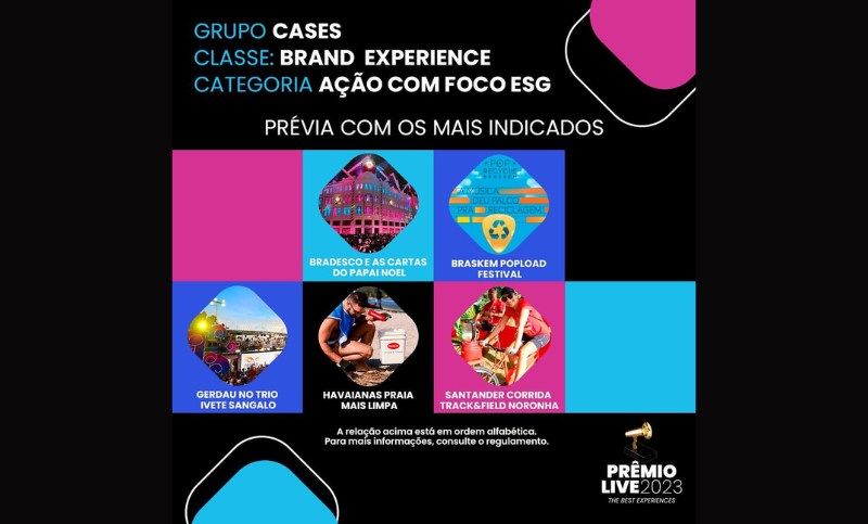 Prêmio Live divulga 6ª prévia com a categoria Ação com Foco em ESG