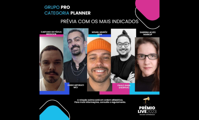 Prêmio Live divulga 10ª prévia com categoria Planner