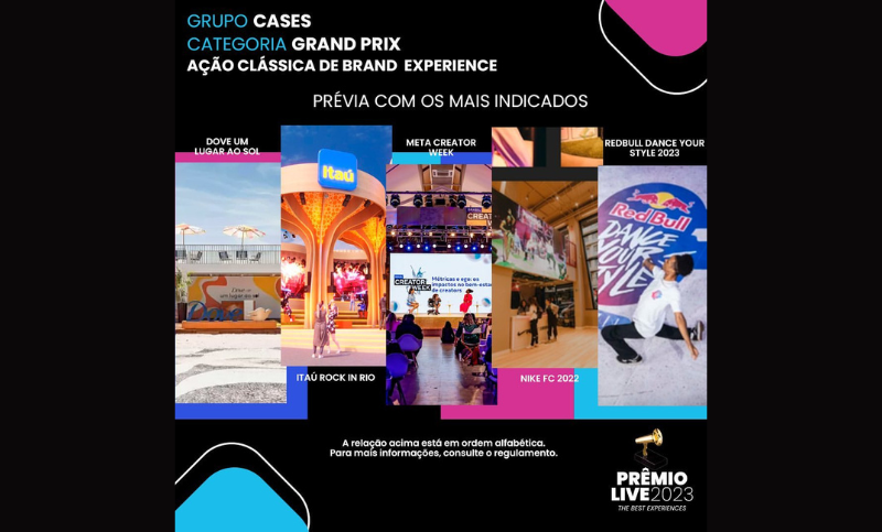 Prêmio Live divulga 11ª prévia com categoria Grand Prix Ação Clássica de Brand Experience