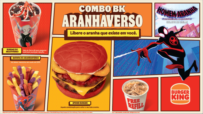 Burger King anuncia combo em homenagem ao novo filme do Homem-Aranha