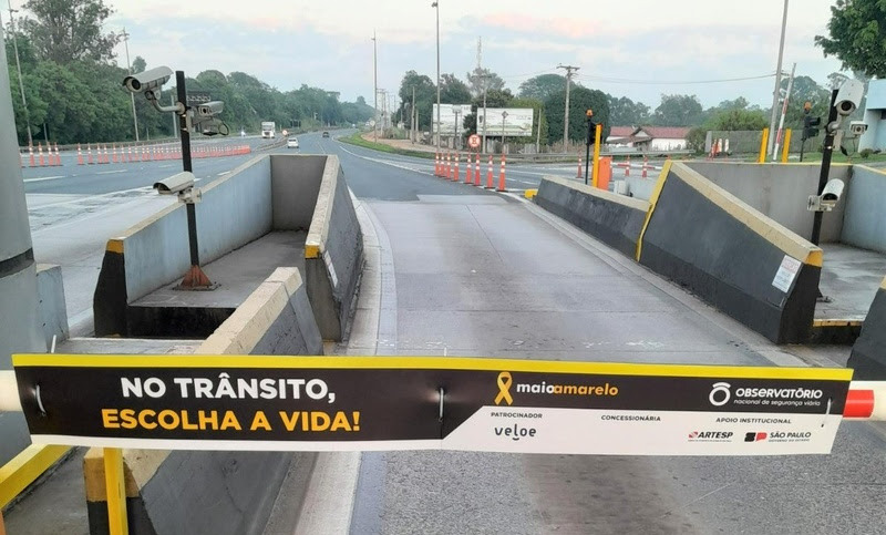 Veloe espalha mensagens do Maio Amarelo em mais de 2 mil cancelas de pedágios