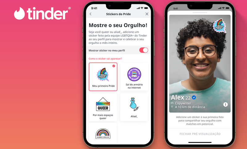 Tinder oferece stickers para o mês do orgulho