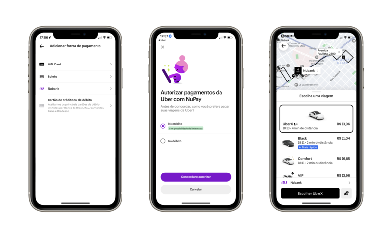 Nubank e Uber oferecem NuPay para pagamento em 1 clique