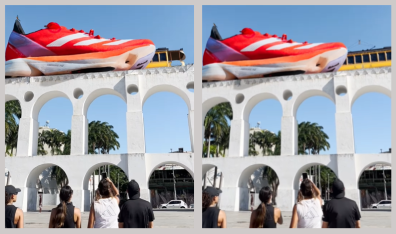 Adidas coloca tênis gigante nos Arcos da Lapa para Maratona do Rio