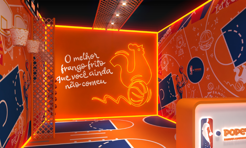 Popeyes tem ativação com cestas de basquete na NBA House 2023