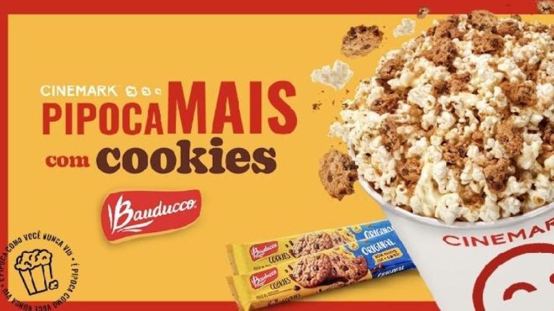 Cinemark lança nova pipoca com cookies em parceria com Bauducco